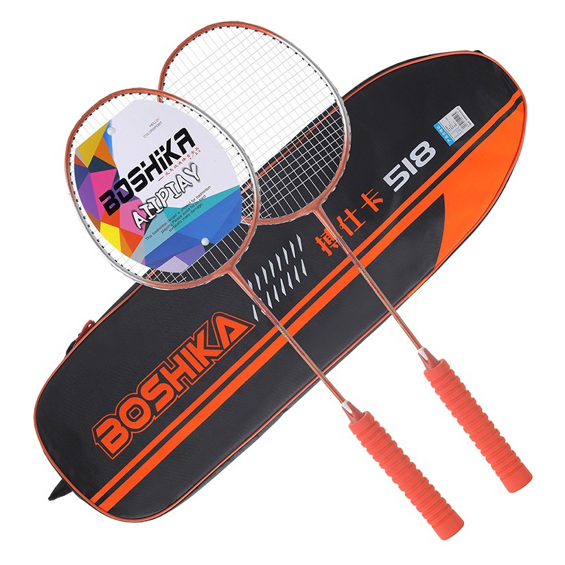 Boshika raqueta de bádminton aleación integrada soporte al por mayor Mango antideslizante entrega de una pieza en stock suministro de raqueta de Bádminton