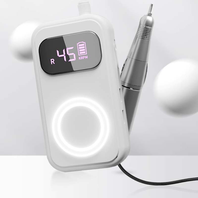 Lijadora de uñas Lijadora inteligente de almacenamiento con luz de respiración Lijadora de armadura creativa Lijadora de uñas 45000RPM