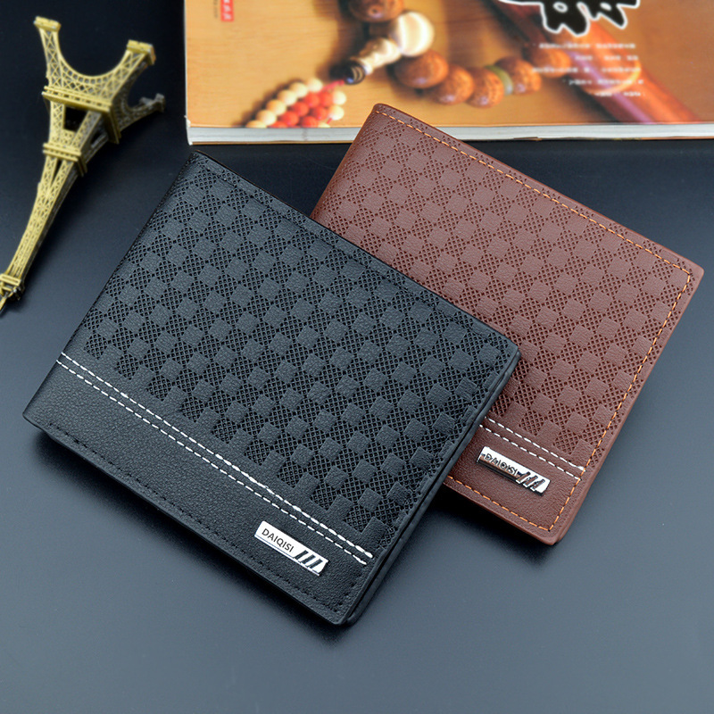 New Men's Wallet Men's Short Fashionable Simple Plaid Thin Wallet Men's Youth Large Capacity Horizontal Soft Wallet New Men's Wallet Men's Short Fashionable Simple Plaid Thin Wallet Men's Youth Large Capacity Horizontal Soft Wallet