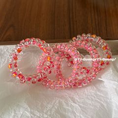 夏日清新小碎花电话线发圈女简约高马尾可爱风发绳发饰时尚头绳