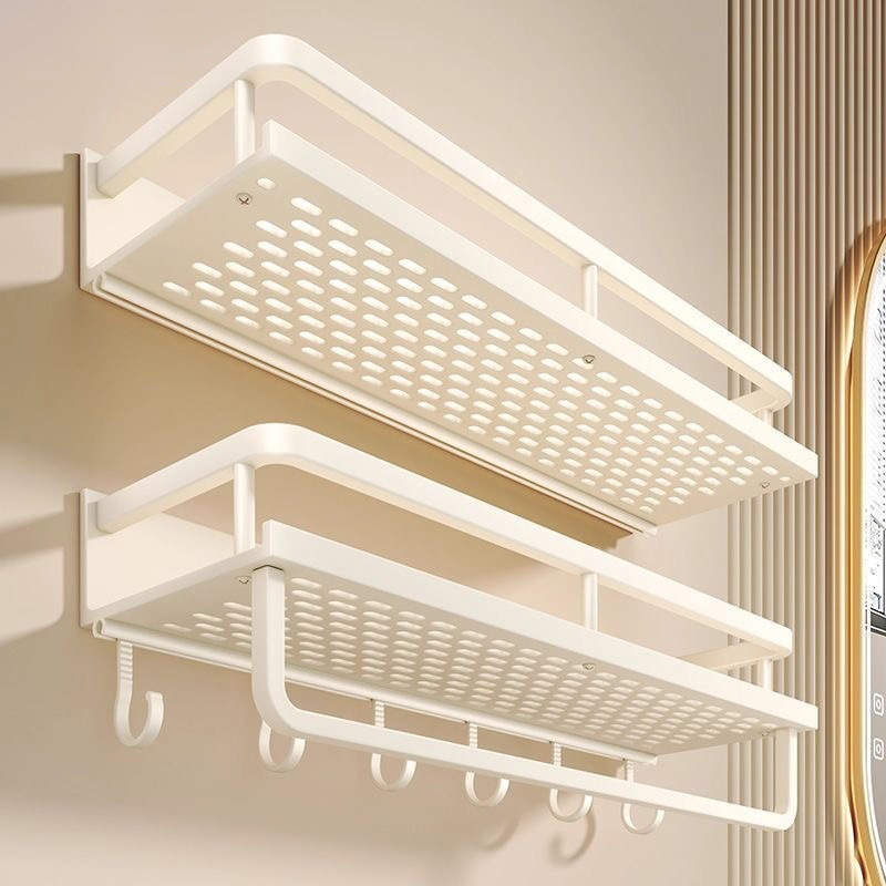 Bathroom Storage Rack Without Punching, Wall-Mounted Bathroom Drainable Rack, Household Wall Toiletries Storage Rack