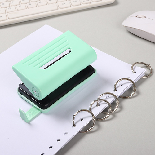 Macaron color hole punch manual labor-saving double-hole loose-leaf book hole punch round hole metal office binding punching machine