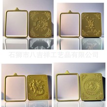 道家一体框雨渐耳唐卡盒紫薇讳嘎乌盒吊坠外壳护身符铜合金国潮
