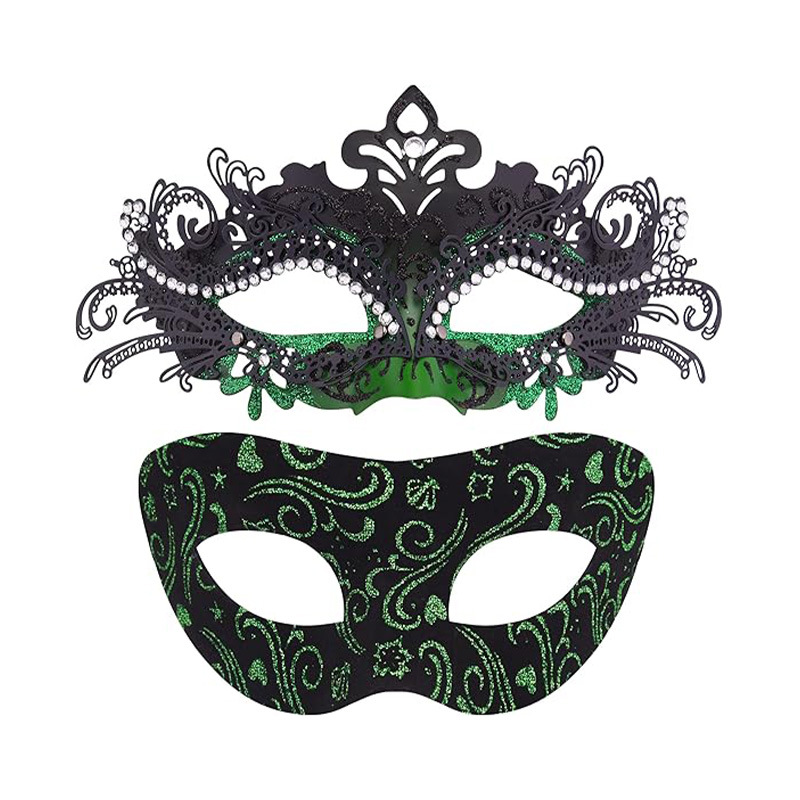 Amazon máscaras de baile de Halloween máscaras parejas máscaras disfraz de mitad cara máscara de carnaval