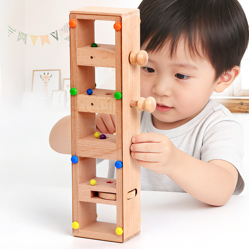 Bolas de madera rompecabezas juguetes infantiles educación temprana mano ojo coordinación entrenamiento infantil desarrollo intelectual juego de bloques de construcción