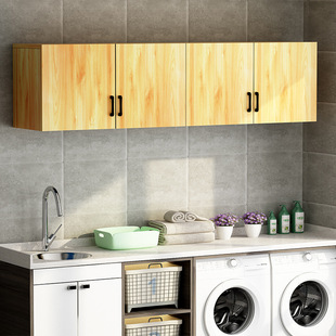 Kitchen hanging cabinet wall cabinet top cabinet solid wood locker sliding door bathroom storage cabinet balcony waterproof storage cabinet