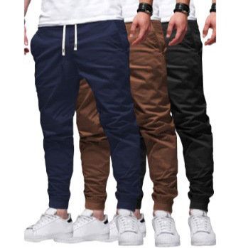 Cross-border High Street nuevos pantalones de color sólido para hombres pantalones deportivos para hombres jóvenes