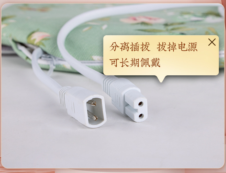 Electric Moxa Heating Waist Belt Ai Jiu Bao Mugwort Warm Compress Abdominal Support 9-Level Timer Grey details