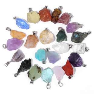 Cross-border hot sale natural irregular gravel spar pendant stone necklace amorphous diy jewelry accessories manufacturers