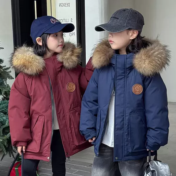Girls' cotton-padded winter coat 2026 new stylish children's thickened warm sports cotton jacket baby cotton coat