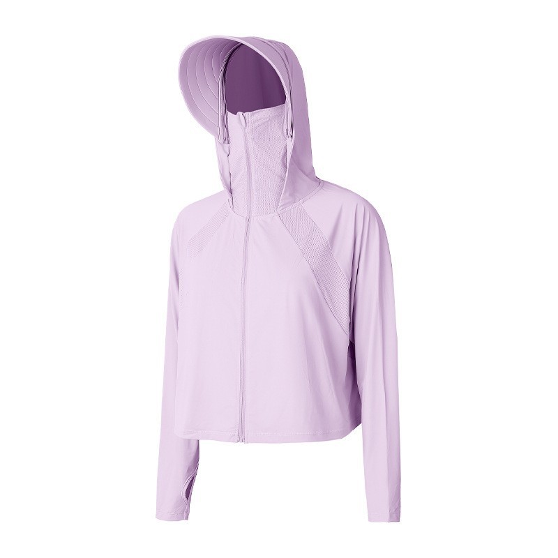 Verano chaqueta con capuchón protector solar camilla de hielo anti-UV chaqueta de manga larga para montar al aire libre ropa de protección solar para mujeres