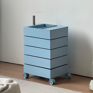 360 Rotating Bedside Cabinet Storage Cabinet Bedroom ins-style Multi-layer Drawer Removable Storage Cabinet for Cosmetics