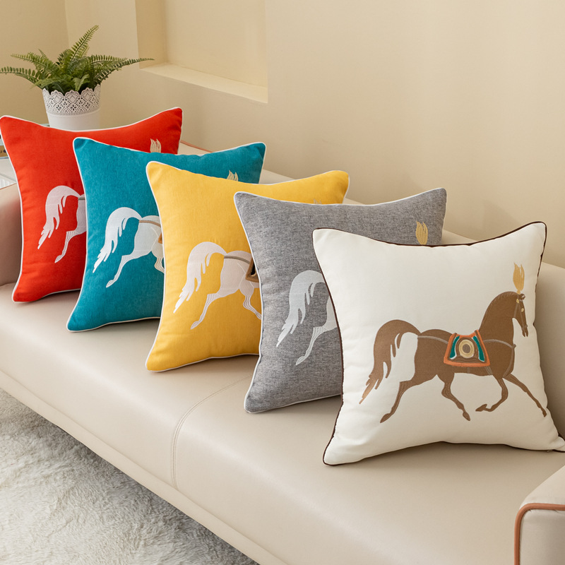 French-Style Light Luxury Velvet Double-Sided Printed Eiffel Tower Pillow Cushion Sofa Cushion Model Room Decoration Office Lumbar Support