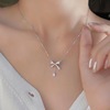 Brand advanced necklace with bow for friend, 2023 collection, light luxury style, internet celebrity, high-quality style, gift for girl