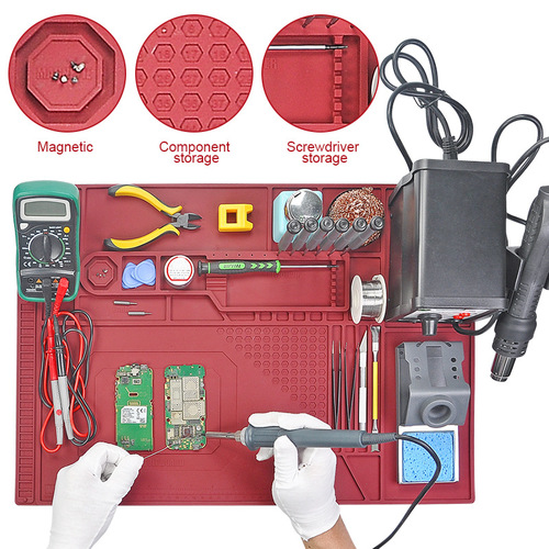 Mobile phone computer motherboard repair silicone pad with magnetic repair screw position pad soldering iron hot air gun soldering station work pad