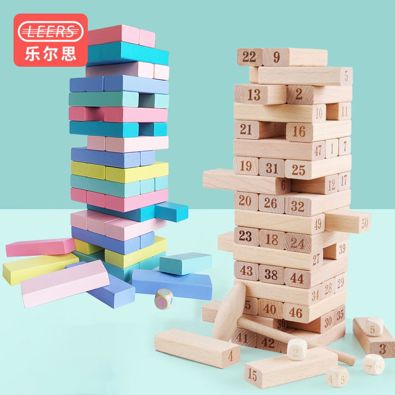 [Ready Stock for Quick Delivery] Leersi Stacking High Draw Building Blocks Stacking Fun Children's Game Building Block Toy Gift