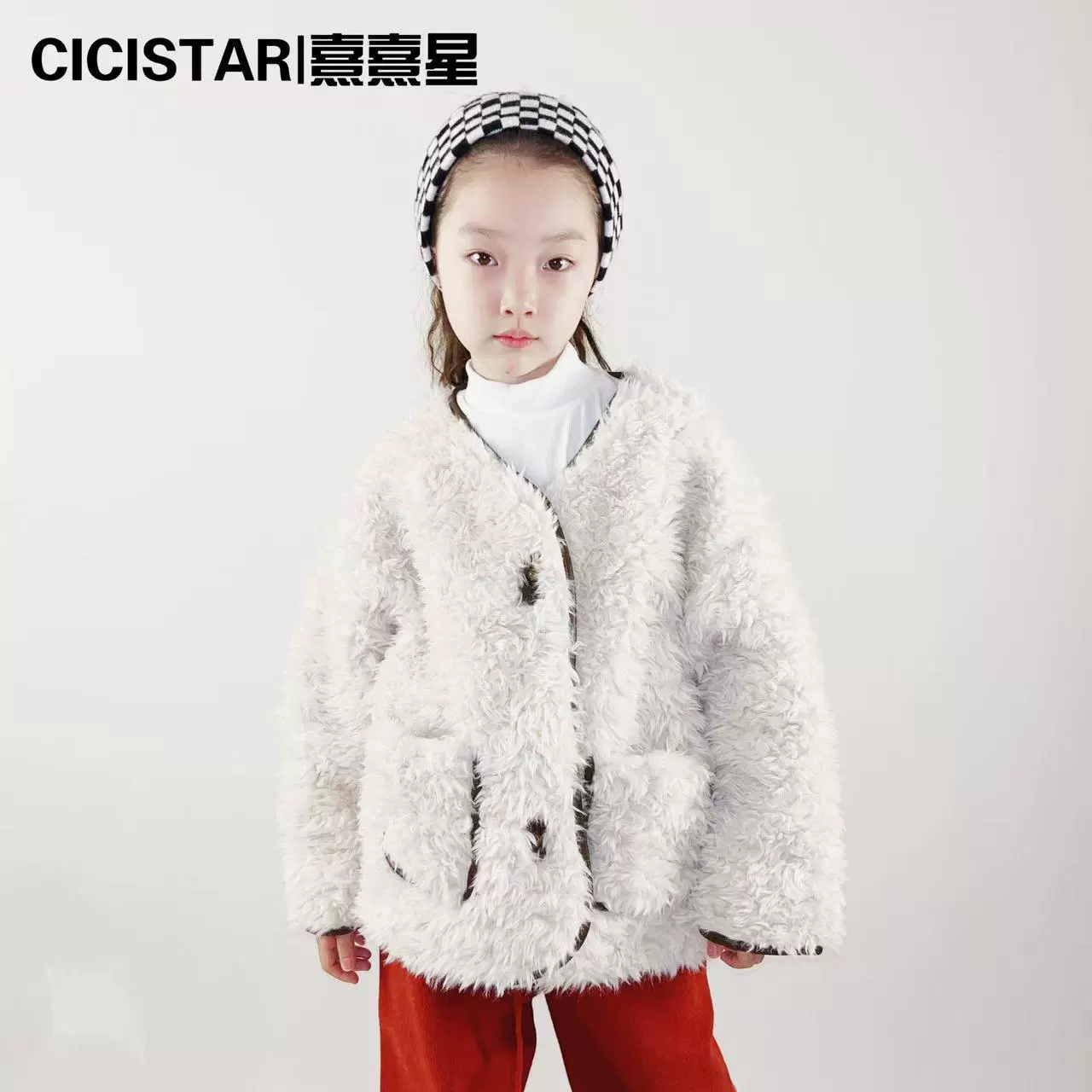 CICISTAR осенне-зимняя новая стильная детская меховая универсальная куртка для детей среднего и большого возраста, теплая и свободная куртка из овечьей шерсти в корейском стиле