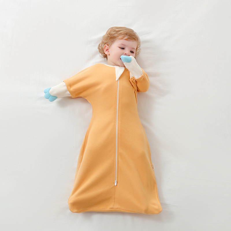 Newborn Baby Anti-Scare Swaddling Sleeping Bag Autumn and Winter Thick Baby Surrender Anti-kick Quilt Artifact for Four Seasons Legs