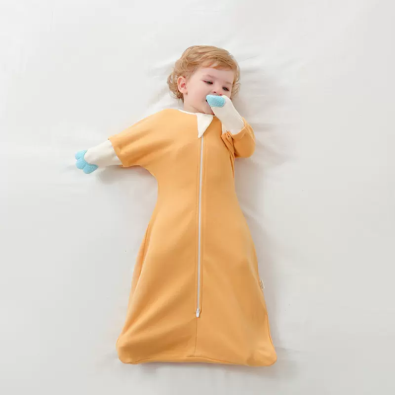 新生婴儿防惊跳襁褓睡袋秋冬季厚款宝宝投降式防踢被神器四季包腿