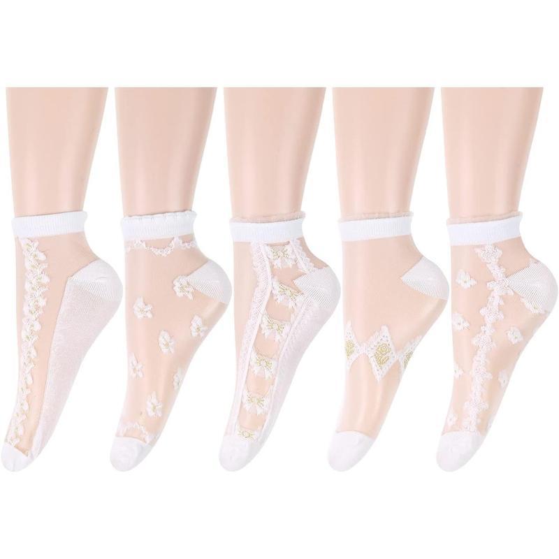 M228 Dropshipping Aliexpress Amazon Cross-Border New Sports, Casual Cotton Socks See-Through Ankle Socks for Women