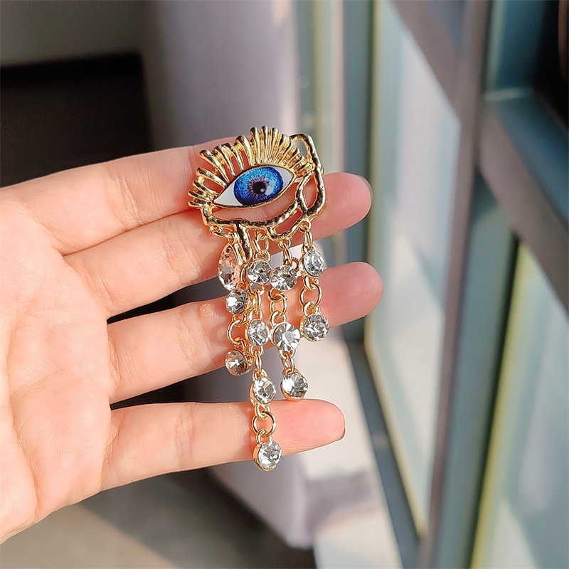 Holiday, Banquet Occasion Alloy Material Elegant Retro Pin Devil's Eye Alloy Plating Zircon Unisex Brooches