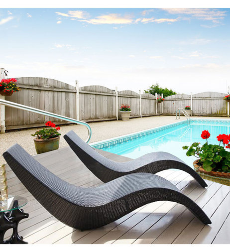Outdoor lying bed balcony leisure wicker chair outdoor courtyard lounge chair villa swimming pool lying bed folding wicker beach chair