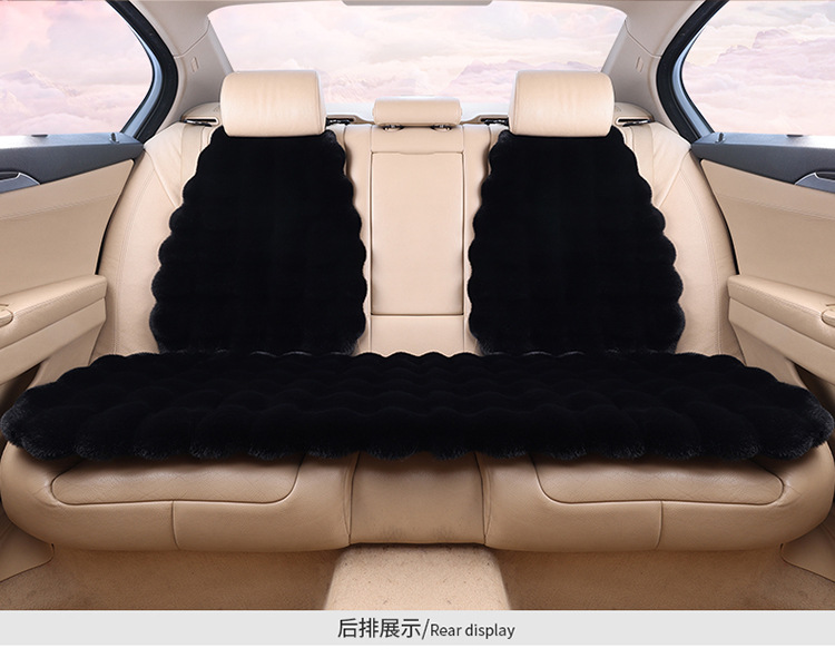 2023 TikTok car cushion winter rabbit plush car cushion bubble velvet warm men's and women's five-seat Universal seat cushion wholesale