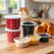 一次性饭盒塑料打包盒食品级加厚家用商用圆形快餐盒粥碗汤杯外卖
