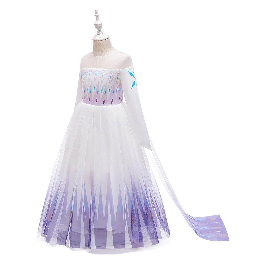 Frozen 2 niños manga larga Aisha vestido malla cola hinchada Aisha princesa vestido de niña de las flores traje