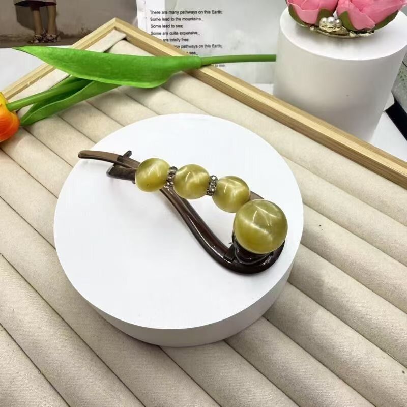 高级感水钻珠珠一字扭扭夹新款盘发抓夹后脑勺发量多发夹头饰|undefined