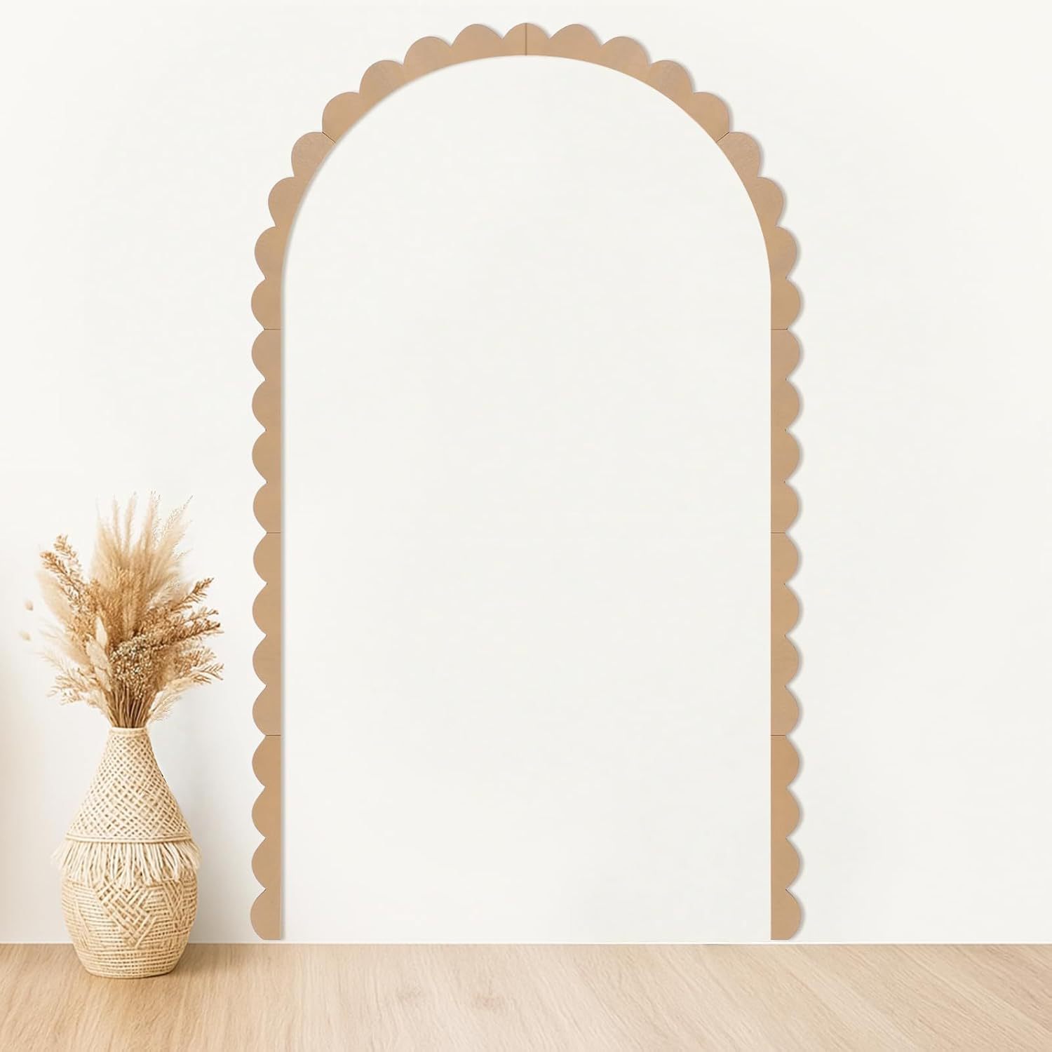 Transfronterizo arco ventilador madera marco decoración diy ventilador incompleto habitación pared armario ventana marco decoración