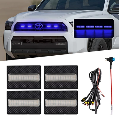 Gündüz işıqları 4Runner Trd Sr5 Grille Led - one-to-four-white-shell-blue-light-with-fuse