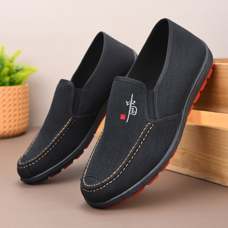New Old Beijing Cloth Shoes Men's Shoes Spring & Fall Canvas Shoes Men's Casual Shoes Comfortable Lightweight Sneakers Non-Slip Bean Shoes