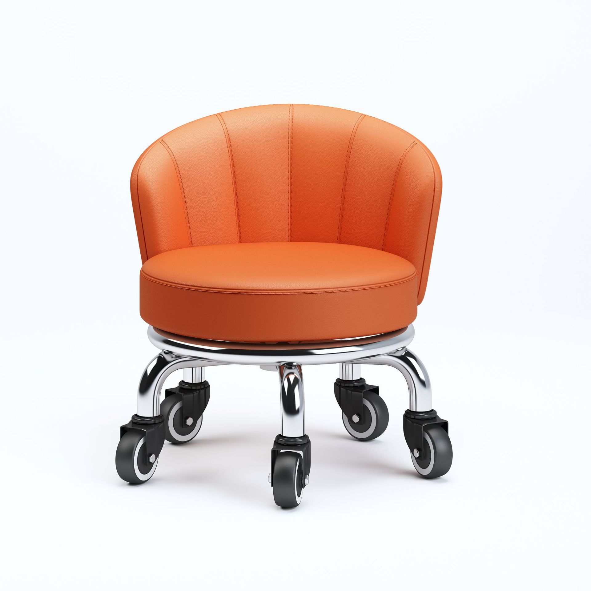 Swivel Caster Household Small Stool Small Stool with Wheels Low Stool Round Stool Seamless Sliding Wheel Mobile Stool Children's Toddler Stool