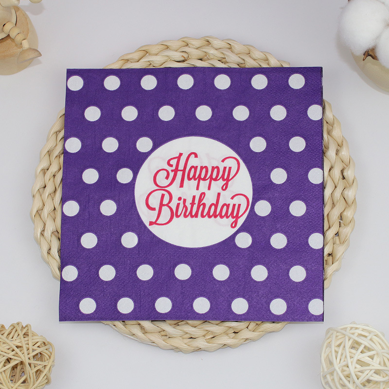 Nuevos productos, nuevas servilletas impresas, restaurantes de hoteles, decoraciones de fiestas de cumpleaños, toallas de papel, pañuelos cuadrados desechables en la sala de estar del hogar