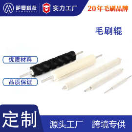 跨境工业滚筒刷毛刷辊果蔬玻璃尼龙丝清洗辊刷除尘抛光钢丝辊定制