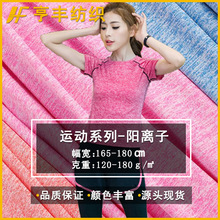 阳离子面料吸湿排汗速干透气氨纶汗布 涤氨针孔网眼t恤运动面料