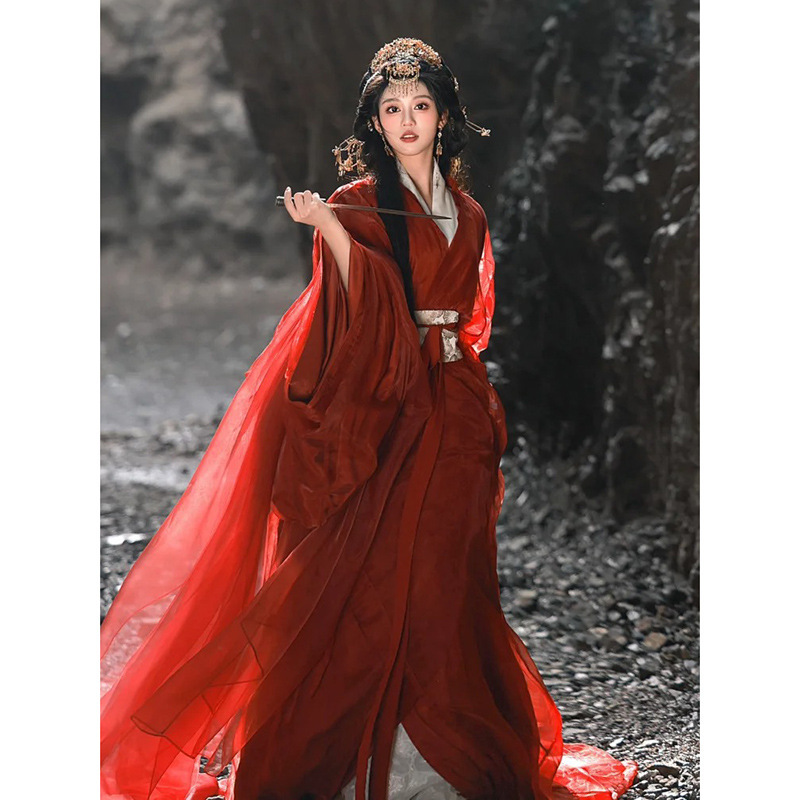 Wei and Jin Dynasty, Northern and Southern Dynasties, Hanfu-Style Women's Red Ancient-Style Wedding Dress, Super Fairy-Like and Elegant, Adult Heroine-Style Ancient Costume, Warring States Robe Wei and Jin Dynasty, Northern and Southern Dynasties, Hanfu-Style Women's Red Ancient-Style Wedding Dress, Super Fairy-Like and Elegant, Adult Heroine-Style Ancient Costume, Warring States Robe