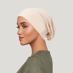 New AliExpress Monochrome Sanding Milk Silk Base Cap Elastic Women's Pullover Cap