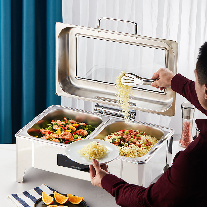 ステンレスのセルフサービスの食事炉の電気加熱の保温炉の大容量の朝食炉の新型の知能の電気の油圧の布菲の炉|undefined