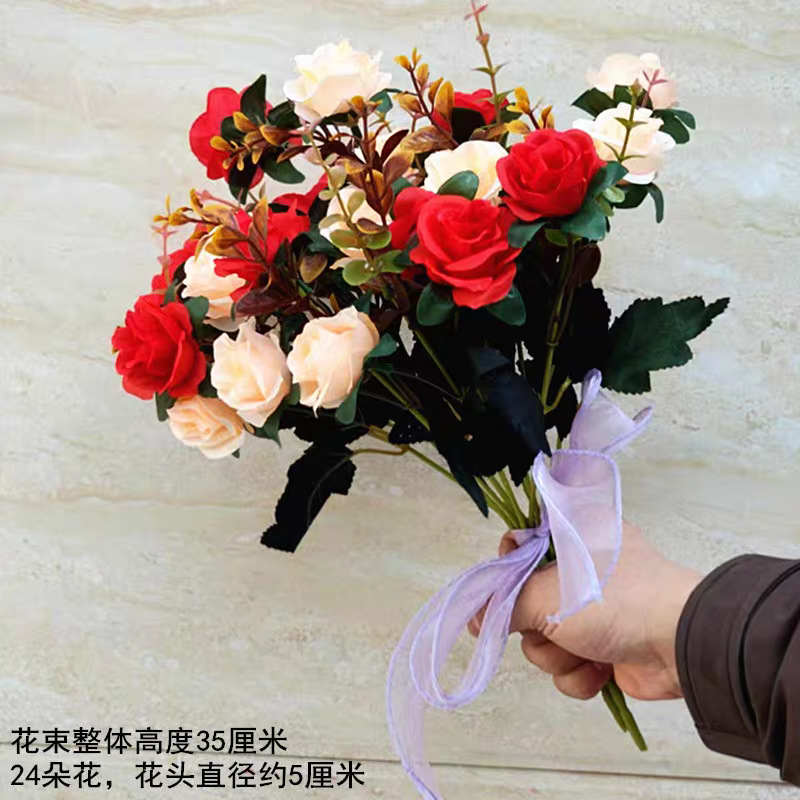 Reunión deportiva, actividades estudiantiles, baile, flores falsas coloridas, flores de plástico, flores de seda, baile, accesorios, ramo de simulación