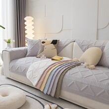 全棉沙发垫纯棉刺绣沙发盖巾现代简约沙发垫防滑沙发坐垫靠背套