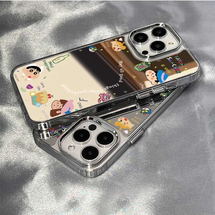 Crayon Shin-Chan Is Suitable for Apple 17Promax Mobile Phone Case Mirror 16Pro Fun 14/13/12 Cartoon 15