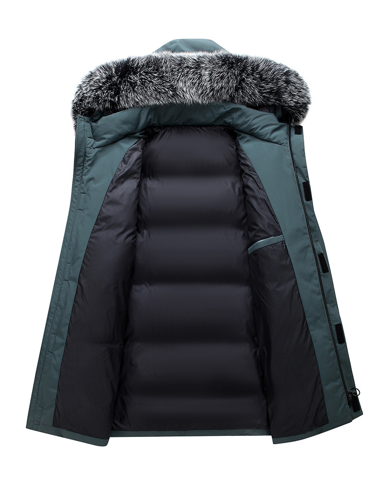 Heren parka met capuchon winterjas halflang warm en gevoerd_voghion.com
