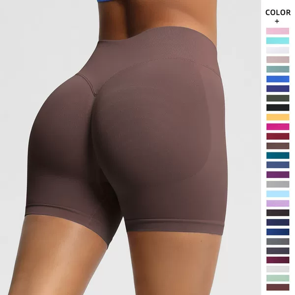 European and American Seamless Three Waist Fitness Shorts Women's High Waist Peach Hip-lifting Sports Shorts Tight Quick-drying Yoga Shorts