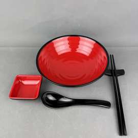 供应A5密胺美耐皿双色餐具礼品赠品定制双色面碗系列