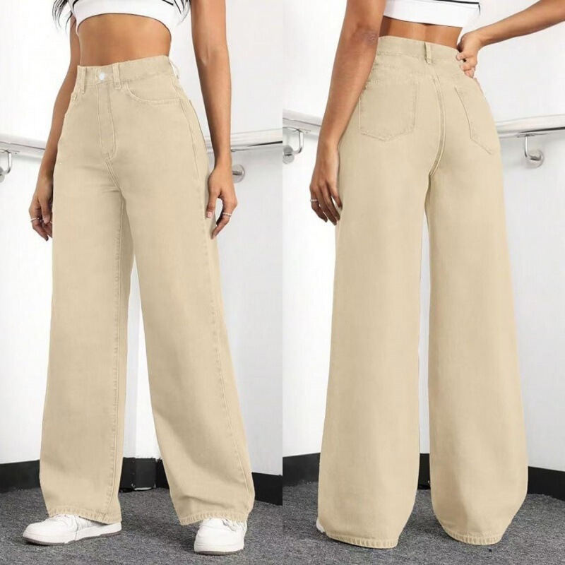 Russian OZON fashion jeans for women, high-waisted, straight-leg, loose, wide-leg, floor-length pants, cross-border wholesale Russian OZON fashion jeans for women, high-waisted, straight-leg, loose, wide-leg, floor-length pants, cross-border wholesale