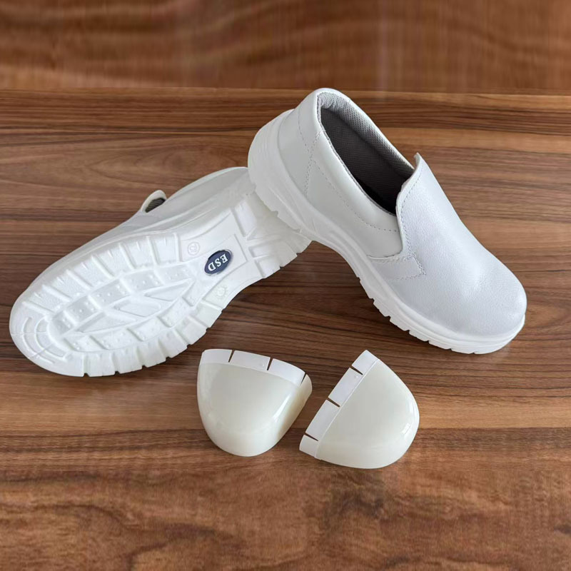 防静电安全鞋塑料钢头白色砸无尘鞋护小白鞋鞋带防滑工作无尘室