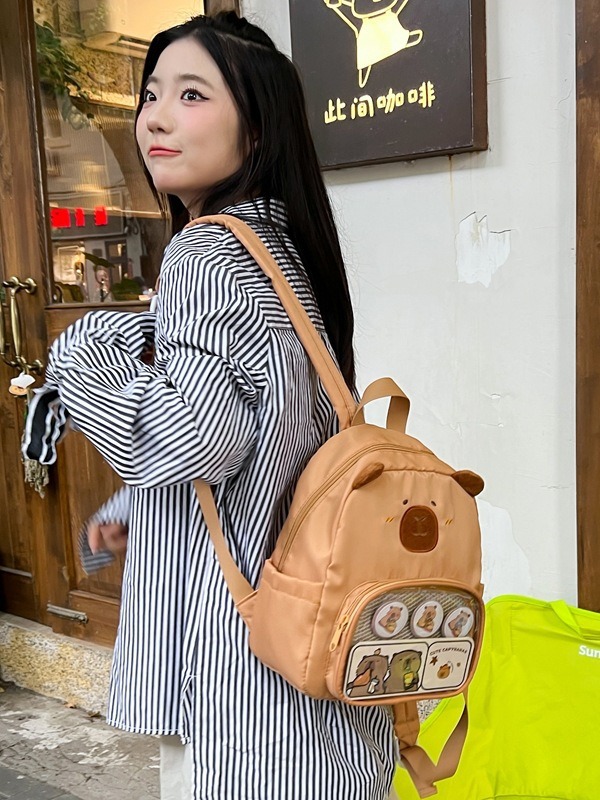 Mochila Transparente de Capibara de Lona, Transpirable y Resistente al Desgaste, para Uso Diario image 3