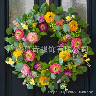 ĵ�����h�������h�ļ��N���߲ʻ��hҰ�����滨�b�Spring Wreath